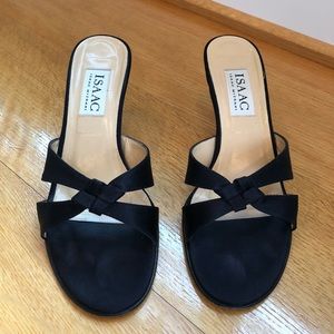 Isaac Mizrahi Black Satin Sandals
